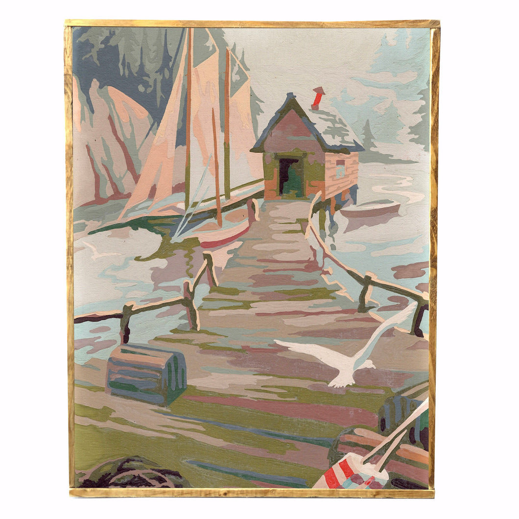 Paint by Number Sailboat (#2) \\ Nautical \\ Vintage Style Framed Print