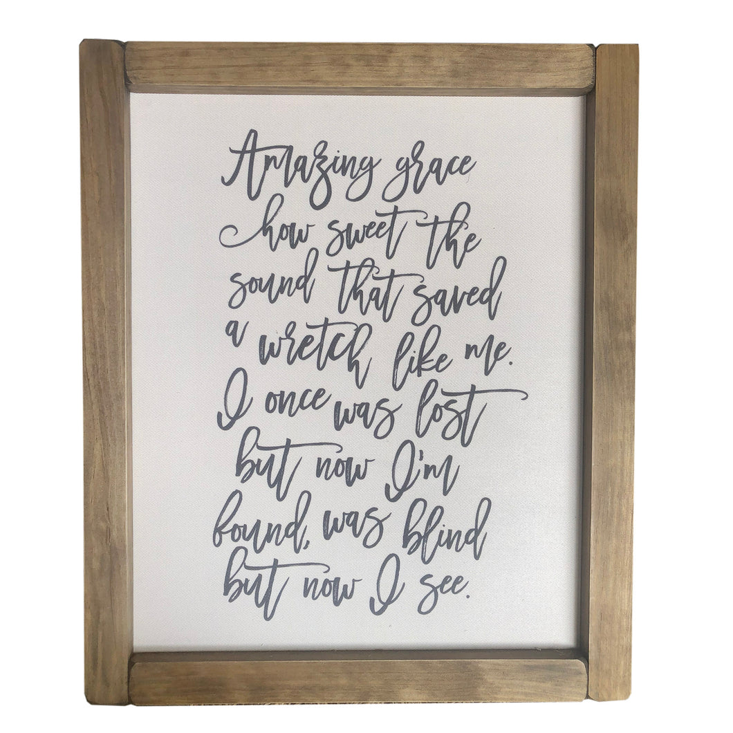 Amazing grace hymn framed canvas. D E T A I L S • 19