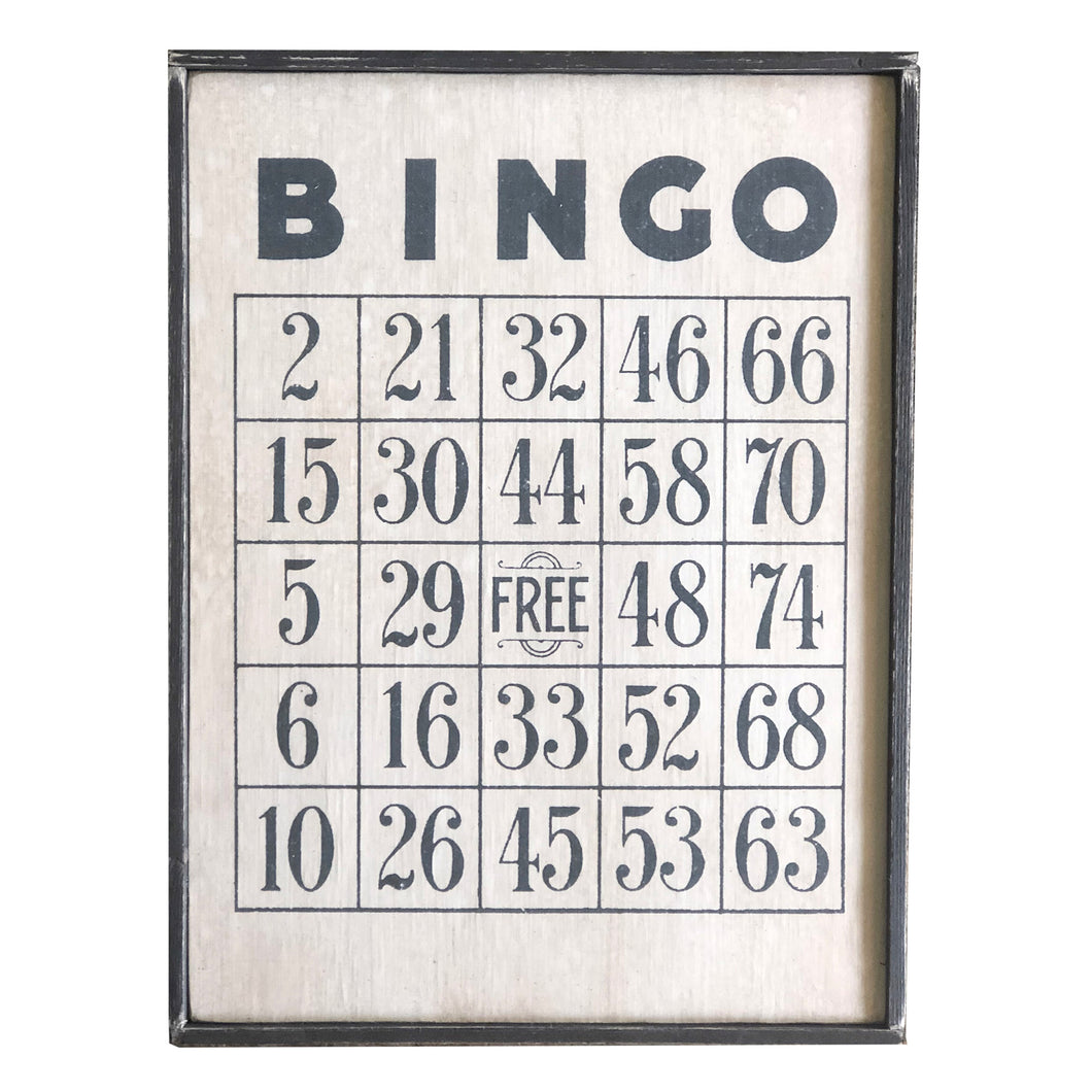 Who doesn't love to play BINGO?! This vintage style BINGO print is a fun accent to add to your home decor! D E T A I L S • 10.5
