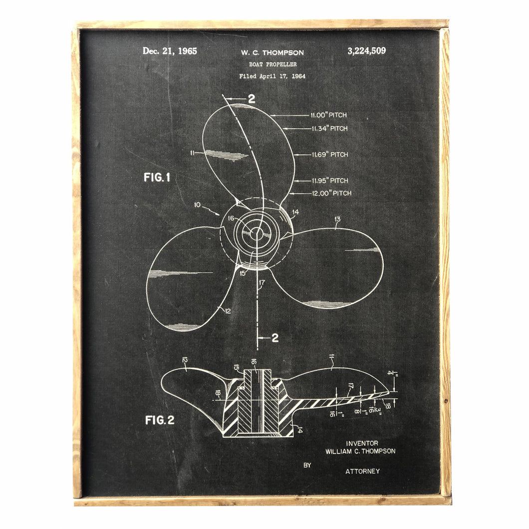 Propeller Vintage Style Framed Print