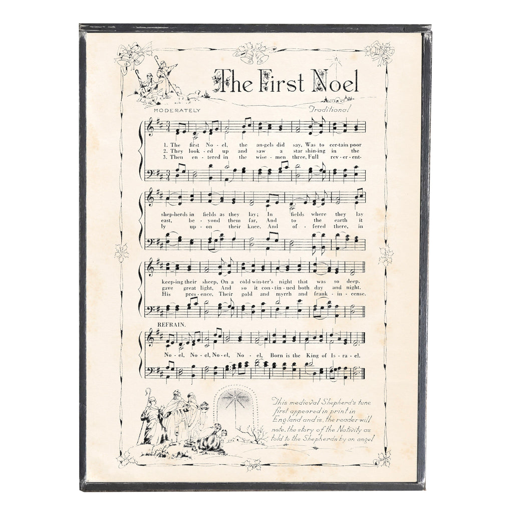 アート・デザイン・音楽 The First Christmas The First Noel Hymn \ Vintage Sheet Music \ Vintage Style Framed