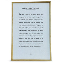 Book Page Handmade Paper Framed Sign, Ralph Waldo Emerson