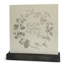 Bind My Wandering Heart, floral wreath, Mini Canvas