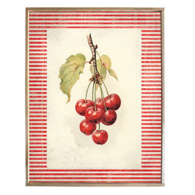 Vintage Cherries art, Framed Print