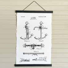 Blueprint Boat Anchor Handmade Paper Print