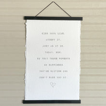 Kiss Your Life Handmade Paper Print