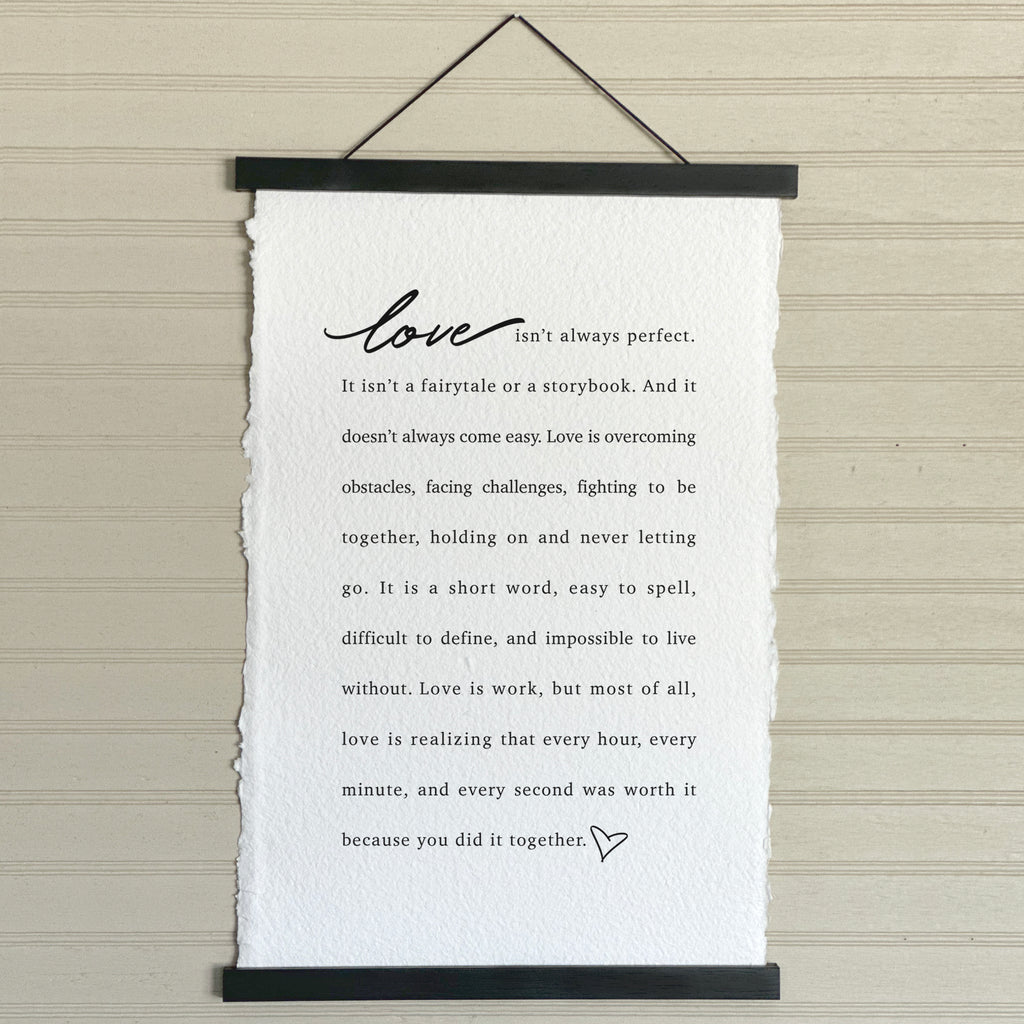 Love Isn't Perfect Handmade Paper Print – Graphically Speaking Design
