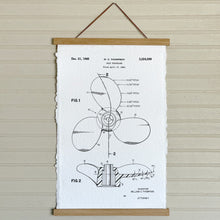 Blueprint Boat Propeller Handmade Paper Print