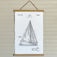 Blueprint Sailboat Handmade Paper Print