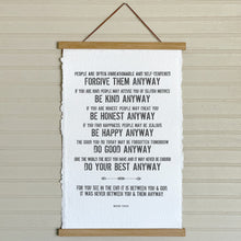 Mother Teresa Forgive Them Anyway Handmade Paper Print