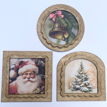 3x3 Magnets set/6 Christmas Holiday Vintage Style Prints