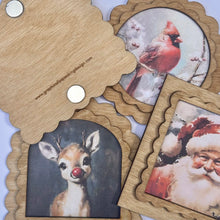 3x3 Magnets set/6 Christmas Holiday Vintage Style Prints