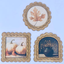 3x3 Magnets set/6 Fall Autumn Vintage Style Prints
