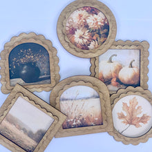 3x3 Magnets set/6 Fall Autumn Vintage Style Prints