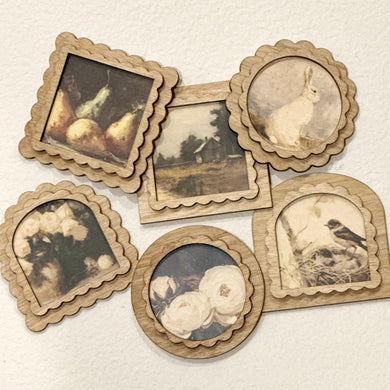 3x3 Magnets Moody Vintage Style Prints