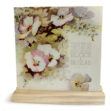 Vintage pansy floral, This is the Day,  Mini Canvas