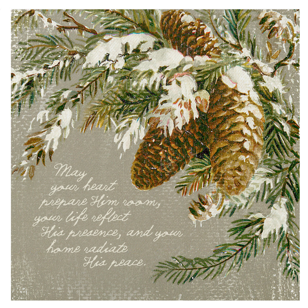 Pinecones + Peace \\ Christmas \\ Mini Canvas