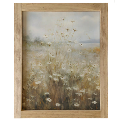 Vintage Wildflowers, Daisies Framed Canvas