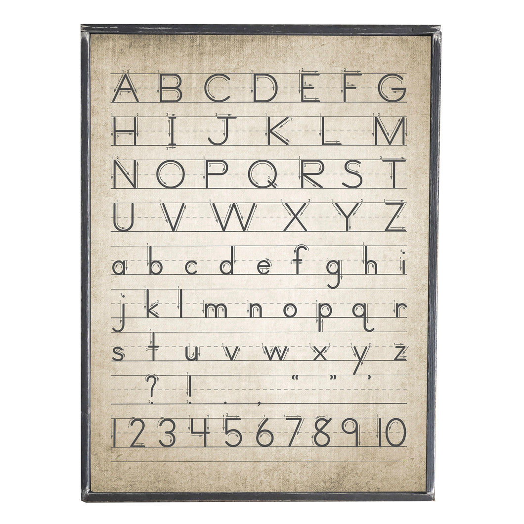 Vintage style alphabet / ABC print makes the perfect accent for a nursery or child's playroom.   D E T A I L S • 10.5