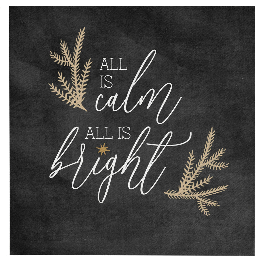 All Is Calm All Is Bright \\ Christmas \\ Mini Canvas