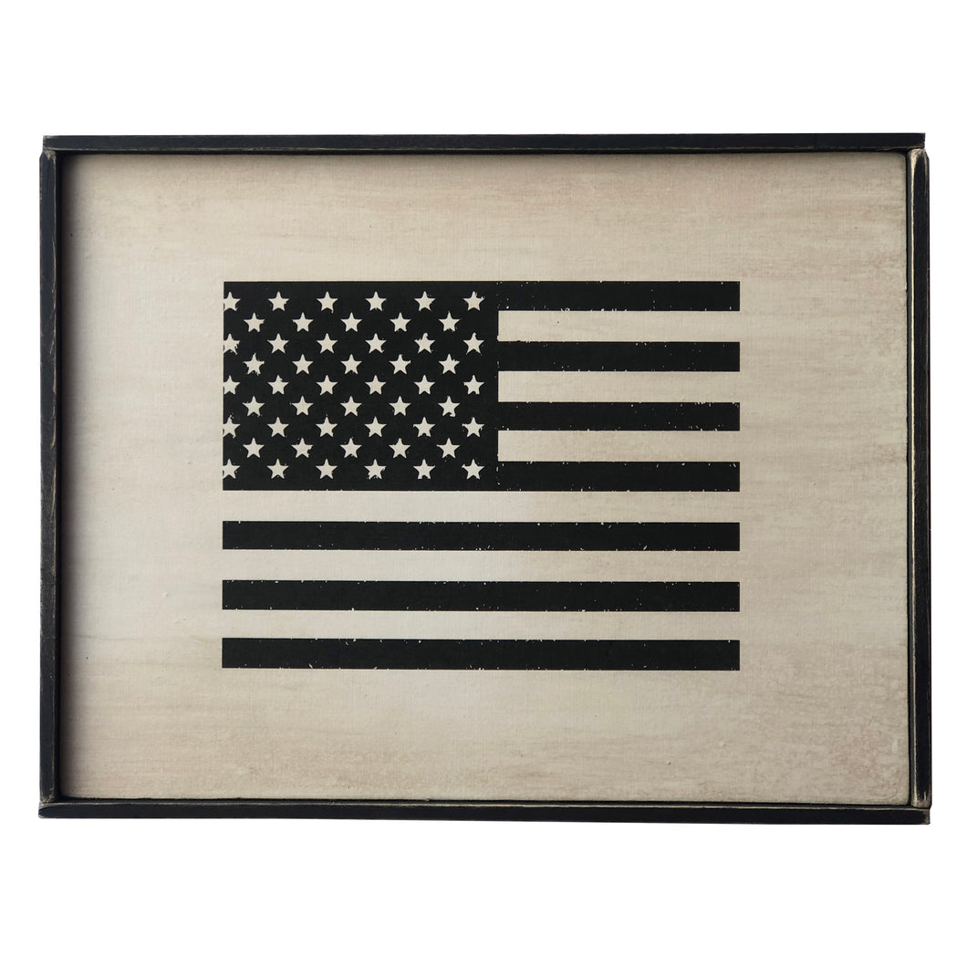 American flag vintage style frame print.  D E T A I L S • 10.5