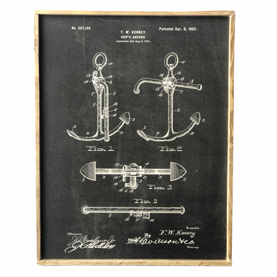 Anchor chart vintage style frame print designed with vintage graphic elements.   D E T A I L S • 10.5