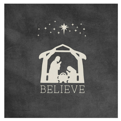 Believe Manger \\ Christmas \\ Mini Canvas