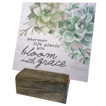Wherever life plants you, bloom with grace mini canvas.   D E T A I L S • You are purchasing the MINI CANVAS ONLY • 7" x 7" approximately • Printed on cotton twill canvas fabric and glued to 1/8" masonite board • ALL MINI CANVAS HOLDERS SOLD SEPARATELY. If you would like a mini canvas block holder or clipboard, please add one of these listings to your cart.