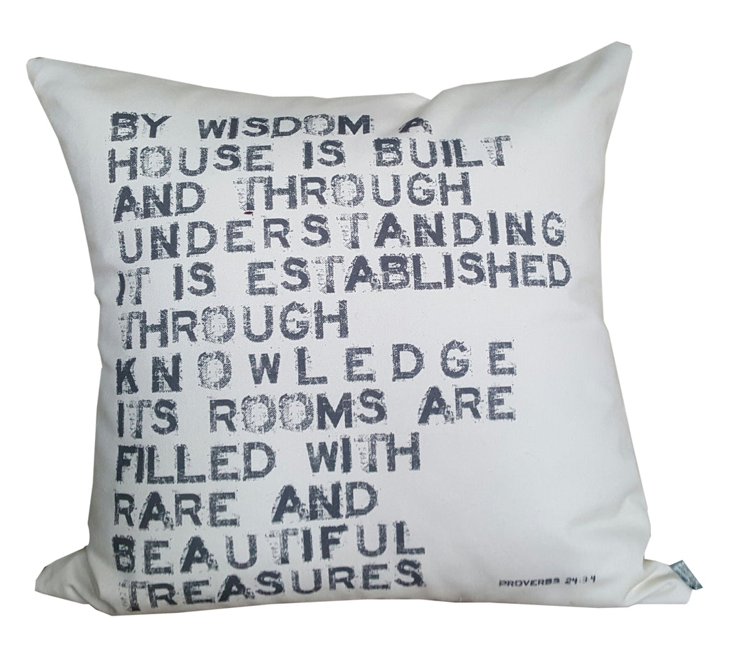 By Wisdom A House Is Built Proverbs Scripture Pillow