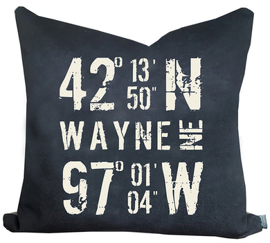 Custom Location \\ Latitude Coordinates Pillow
