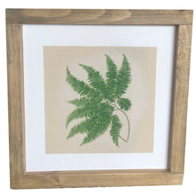 Pick one, two or three ferns to hang on your wall!   D E T A I L S • 19" x 19" overall sized framed canvas • 16" x 16" Cotton Twill Fabric Sign • Saw tooth hanger on back for easy hanging • Each sign is handmade. Frames will vary slightly in color and will have knots and natural wood character. • Signs are made to order and will take approximately 3-4 weeks for production / delivery.