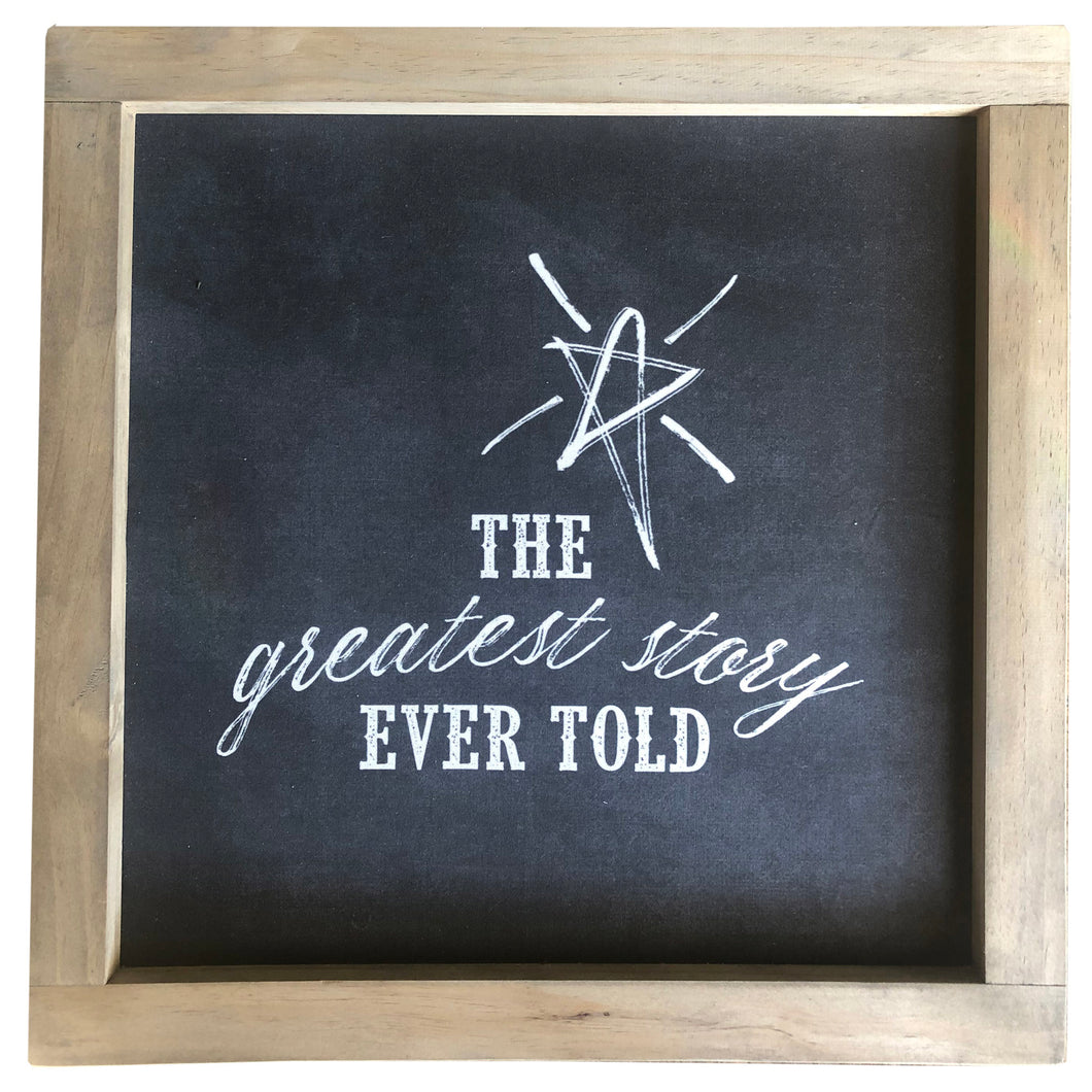 The Greatest Story Every Told  Framed Canvas