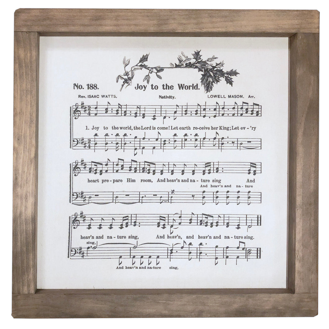 Joy To The World Music Framed Canvas