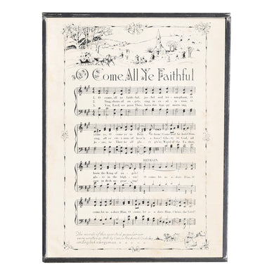 O Come All Ye Faithful Hymn \\ Vintage Sheet Music \\ Vintage Style Framed Print