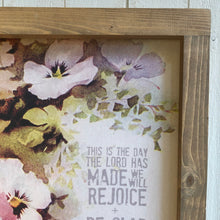 This Is The Day The Lord Has Made \\ Pansy Flower \\ Psalm 118:24  Framed Canvas