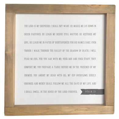 Psalm 23 / The Lord Is My Shepherd Framed Canvas