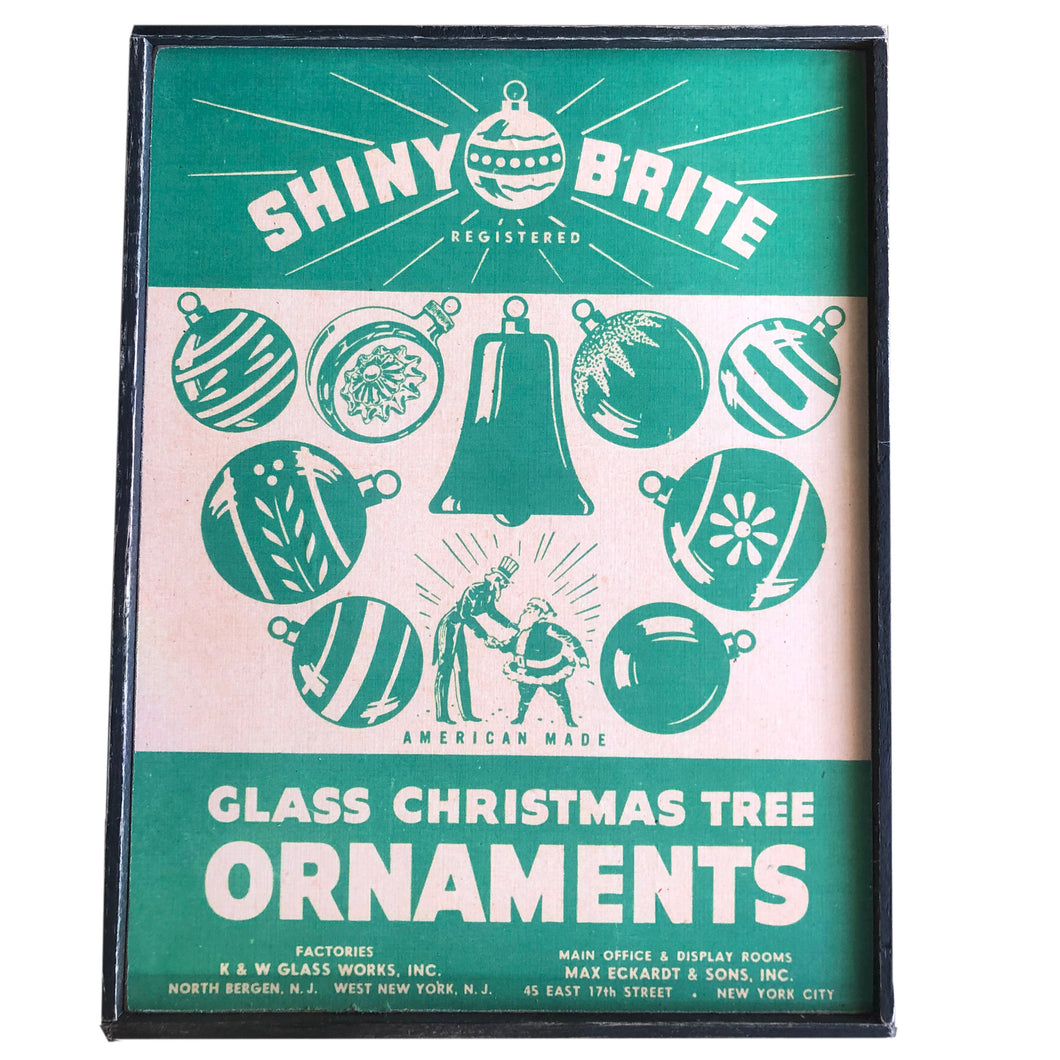 Shiny Brite Christmas Ornament \\ Vintage Style Framed Print