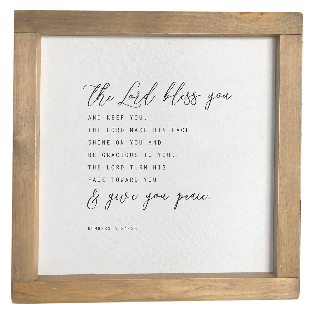 The Blessing / Number 6 Bible Verse  / Framed Canvas