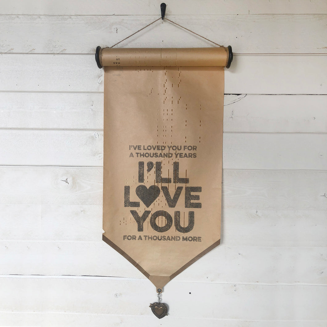 I've Loved You For A Thousand Years \\ Song \\ Vintage Piano Roll Sign