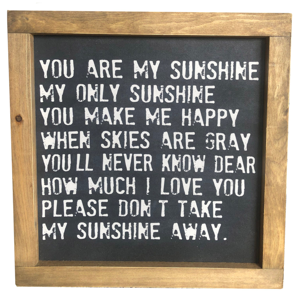 You Are My Sunshine Framed Canvas Graphically Speaking Design