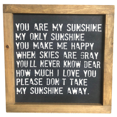 You are My Sunshine Framed Canvas